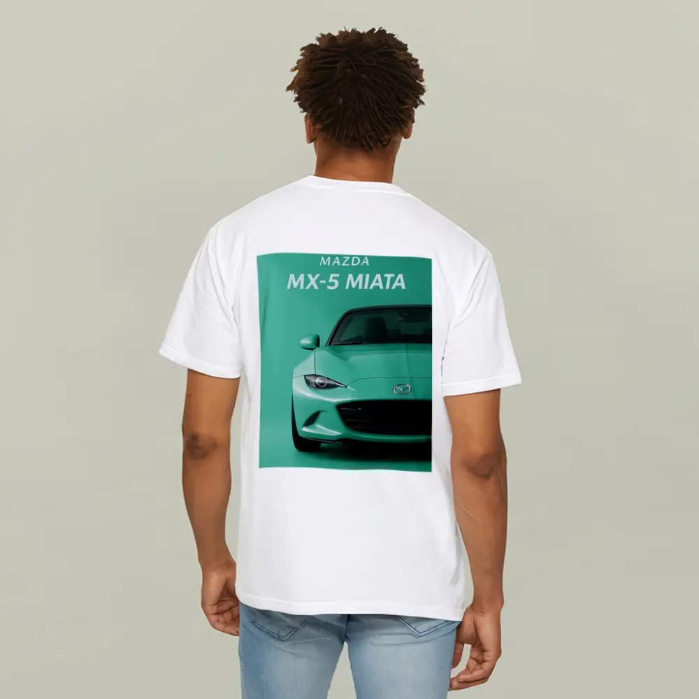Mazda MX-5 Miata Front View Green Background – T-Shirts