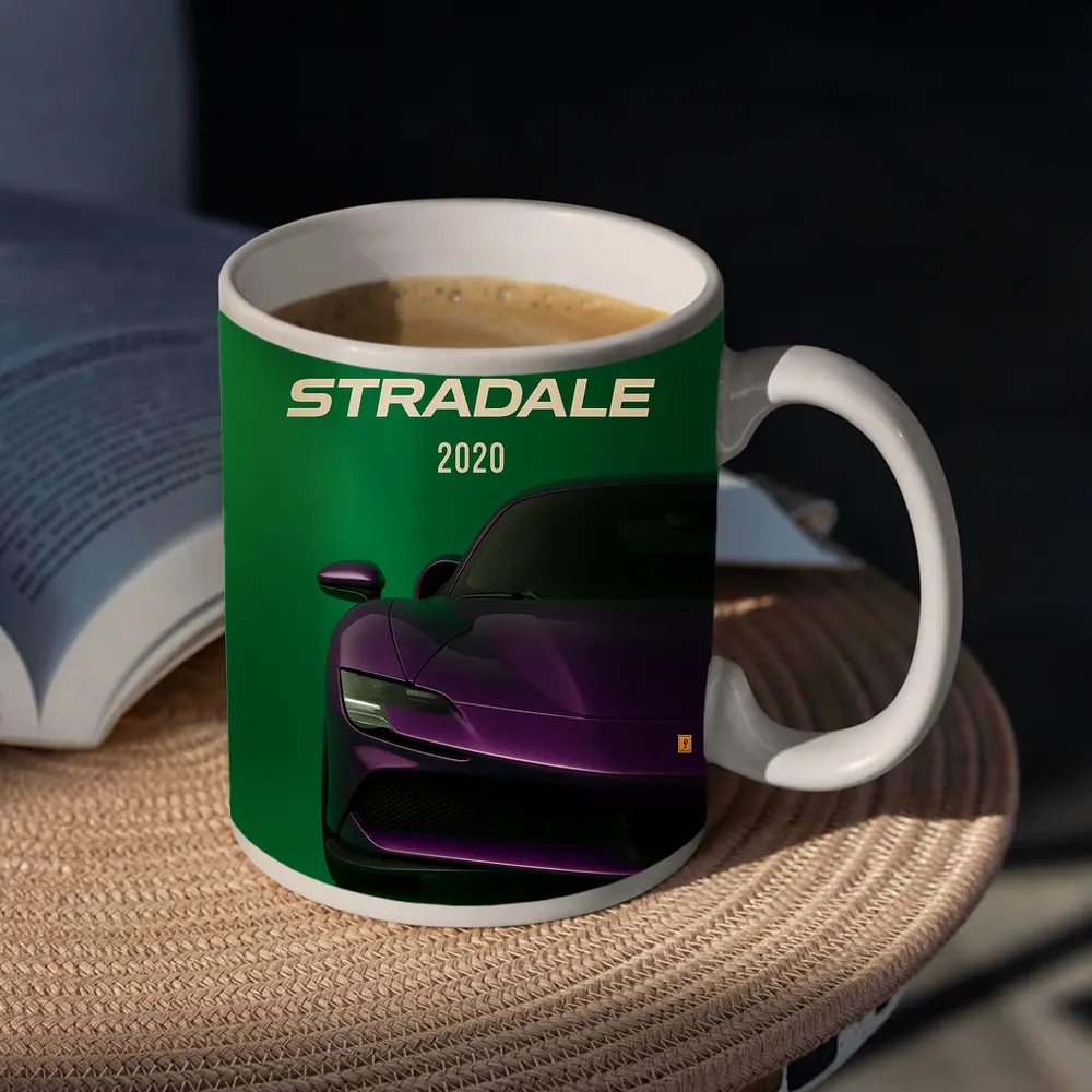 Ferrari SF90 Stradale Purple Green Background – Mugs