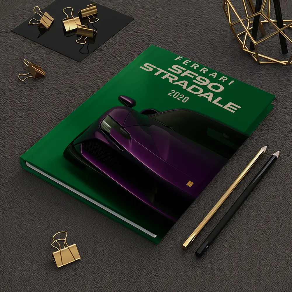 Ferrari SF90 Stradale Purple Green Background – Notebooks