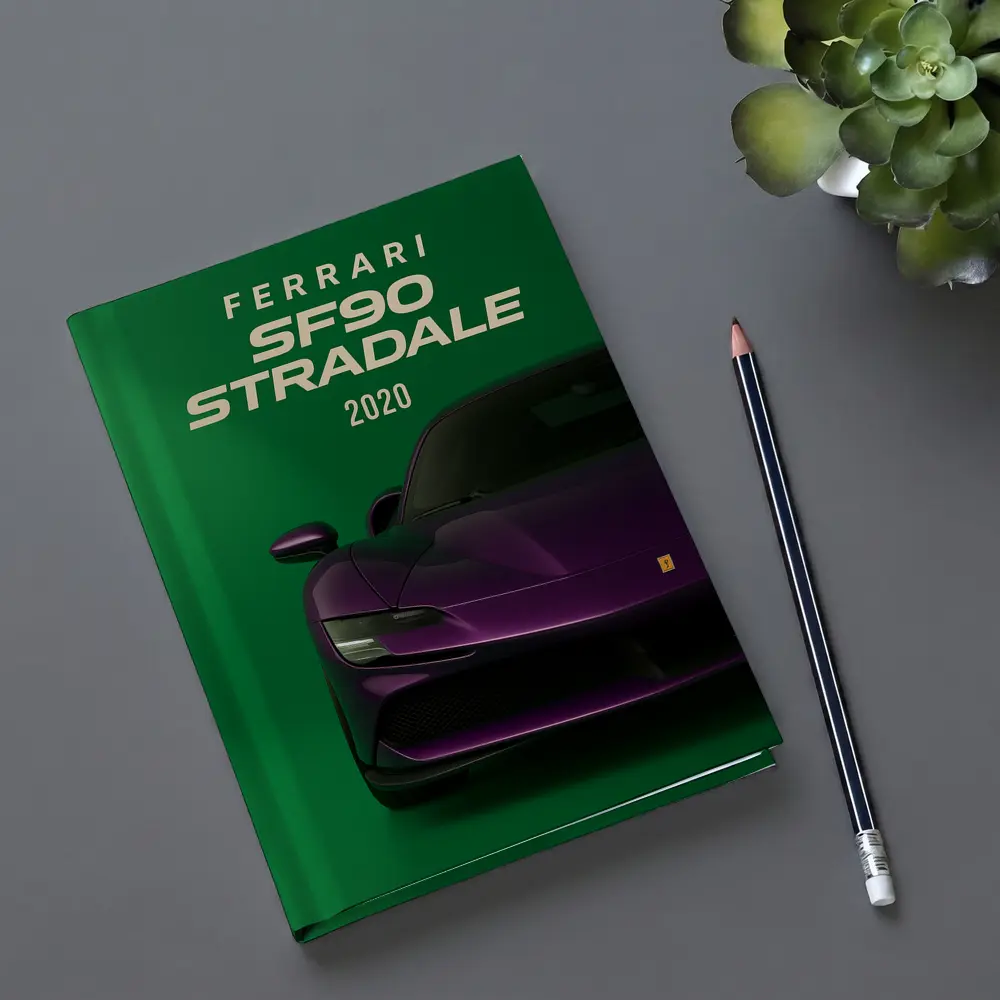 Ferrari SF90 Stradale Purple Green Background – Notebooks