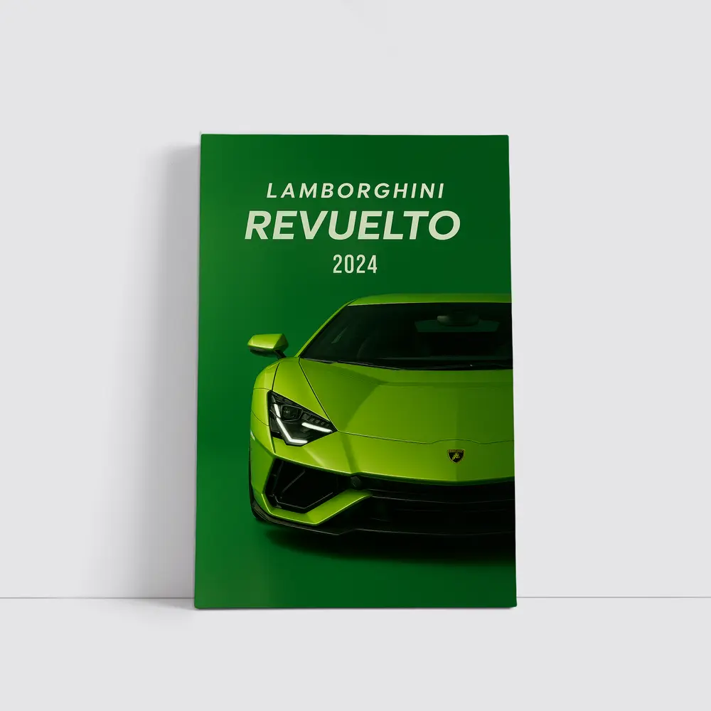 Lamborghini Revuelto Green Supercar Front View – Wall Art