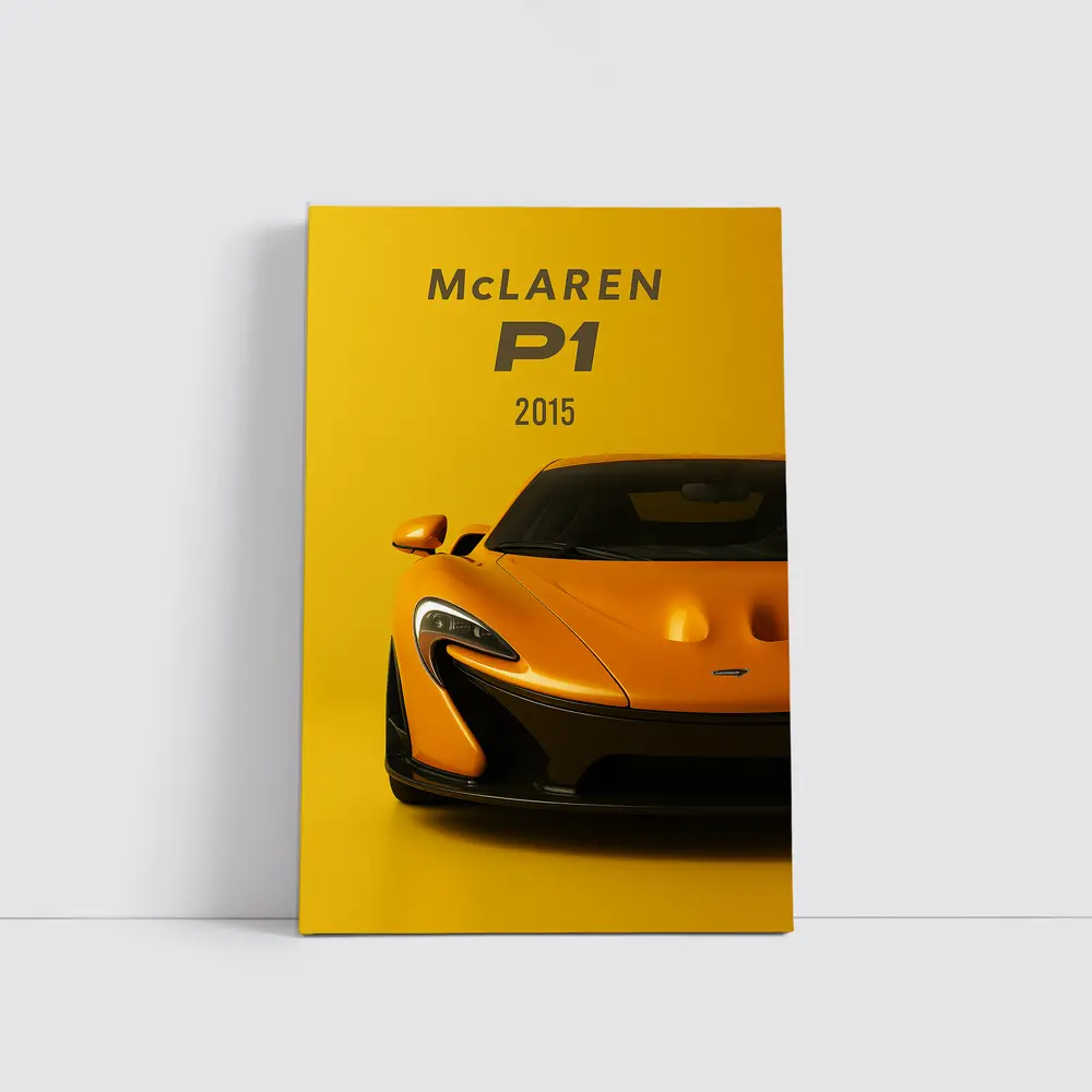 McLaren P1 Orange Supercar Front View – Wall Art