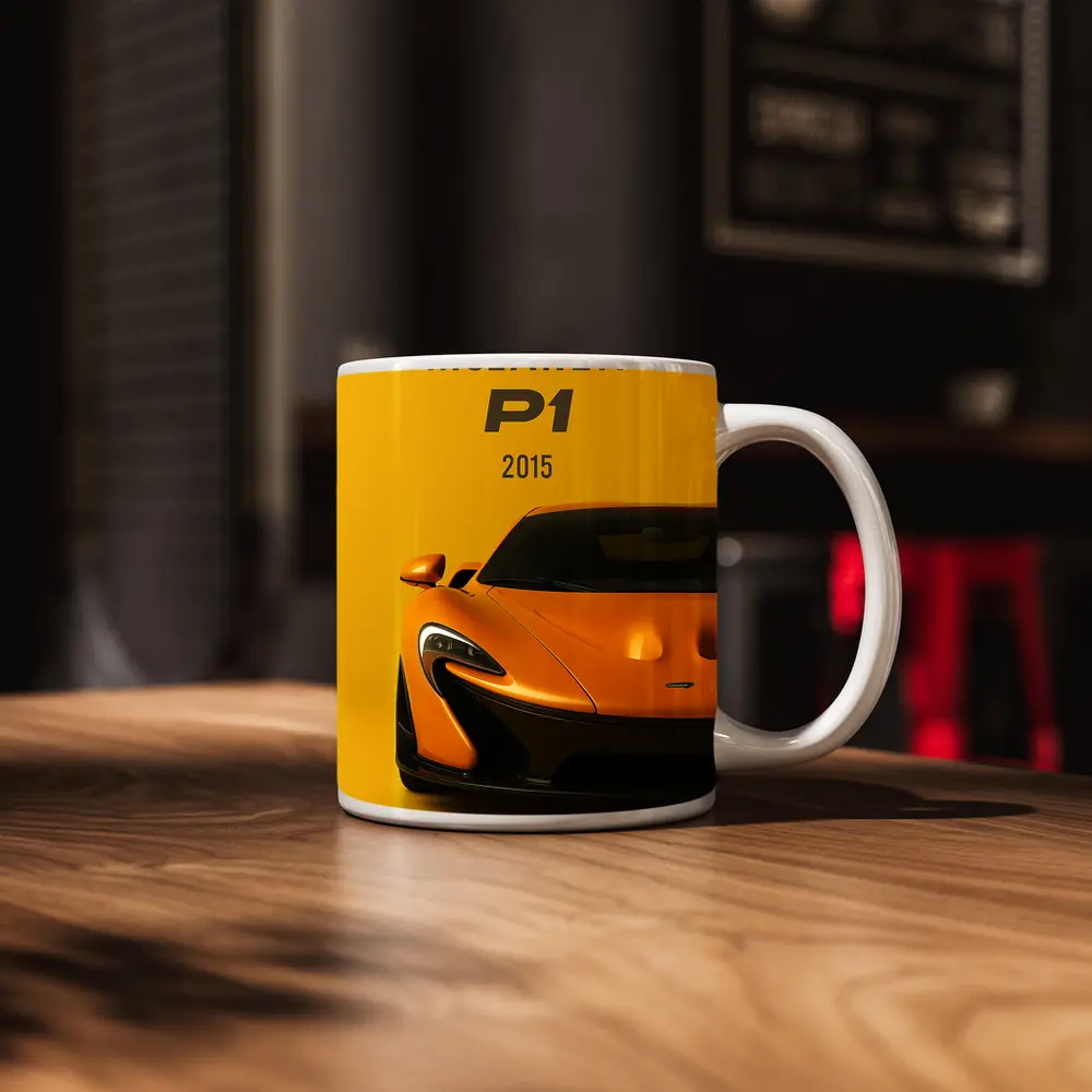McLaren P1 Orange Supercar Front View – Mugs