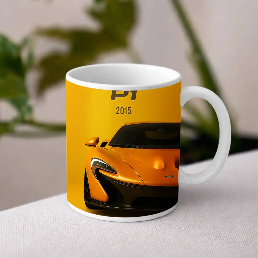 McLaren P1 Orange Supercar Front View – Mugs