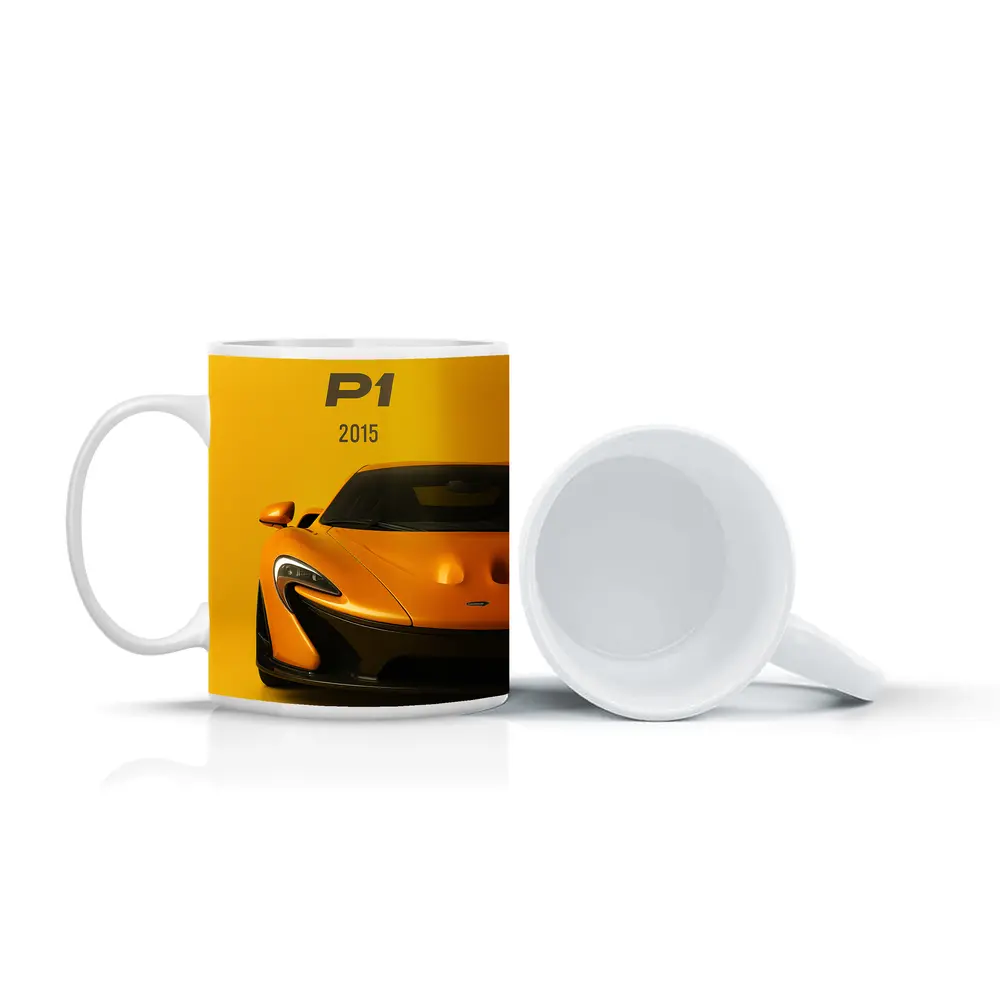McLaren P1 Orange Supercar Front View – Mugs