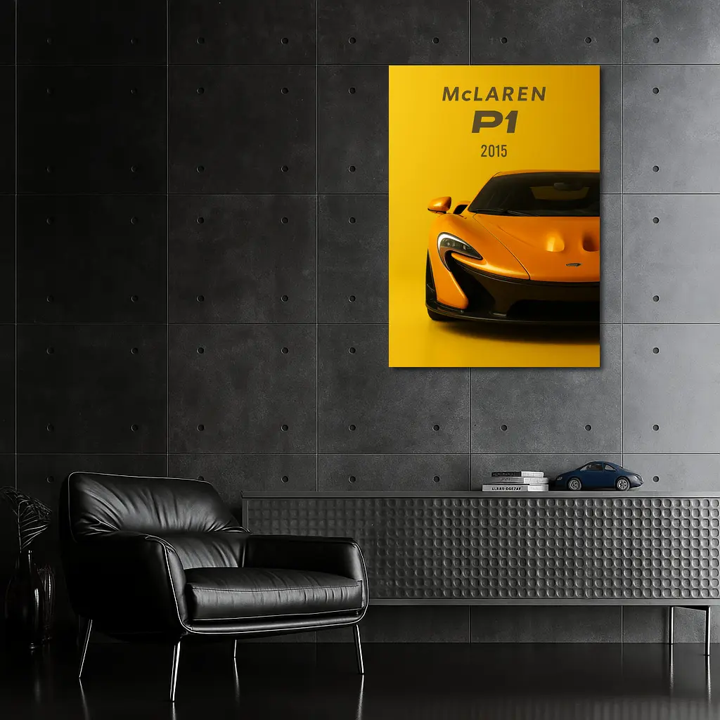 McLaren P1 Orange Supercar Front View – Wall Art