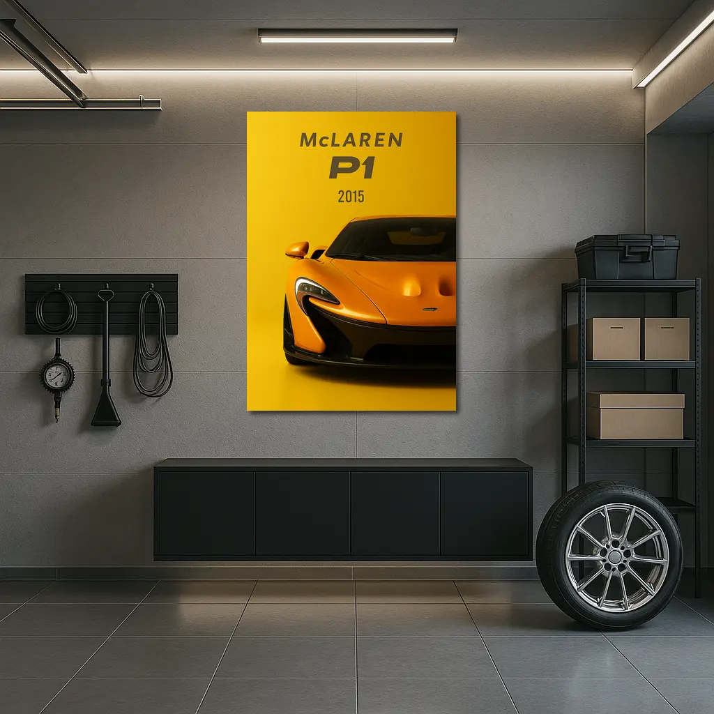 McLaren P1 Orange Supercar Front View – Wall Art