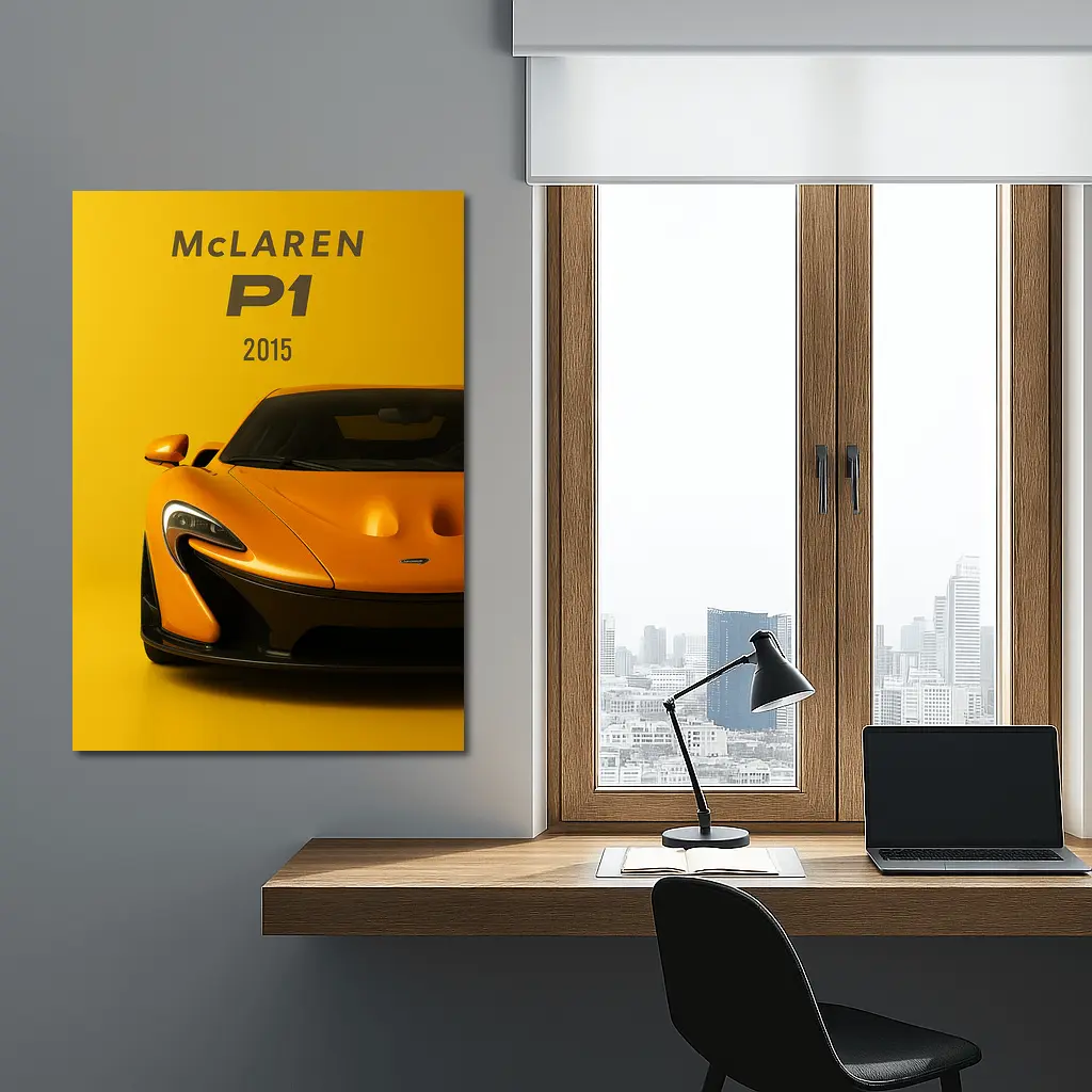 McLaren P1 Orange Supercar Front View – Wall Art