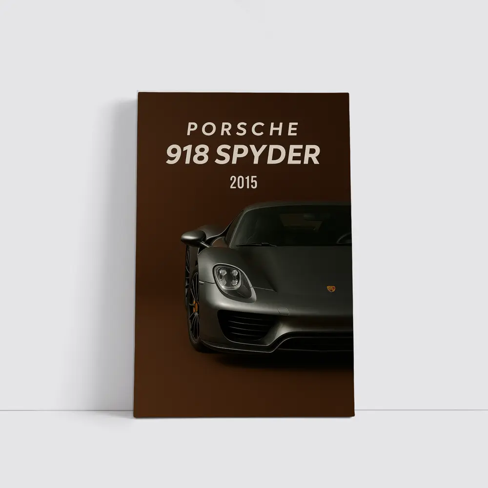 Porsche 918 Spyder Dark Brown Background – Wall Art