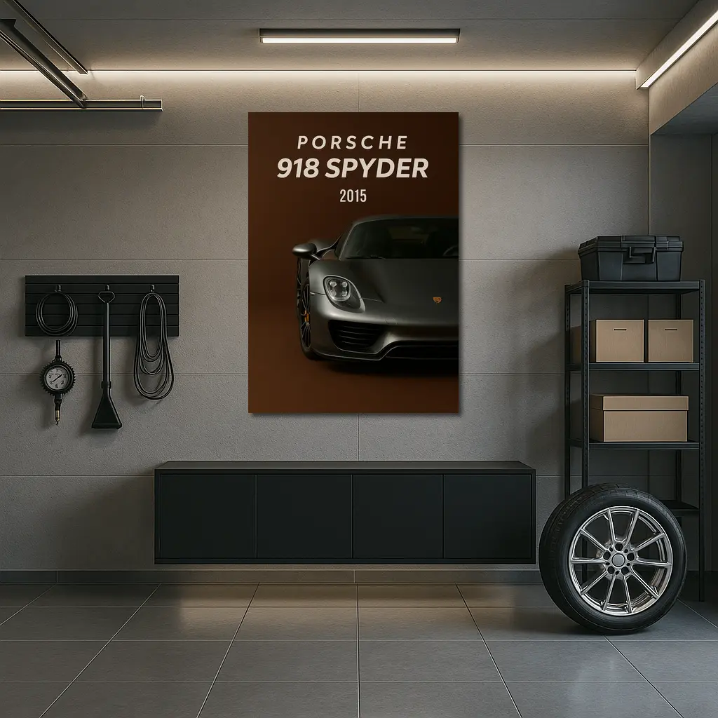 Porsche 918 Spyder Dark Brown Background – Wall Art