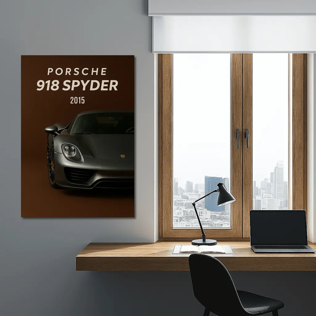 Porsche 918 Spyder Dark Brown Background – Wall Art