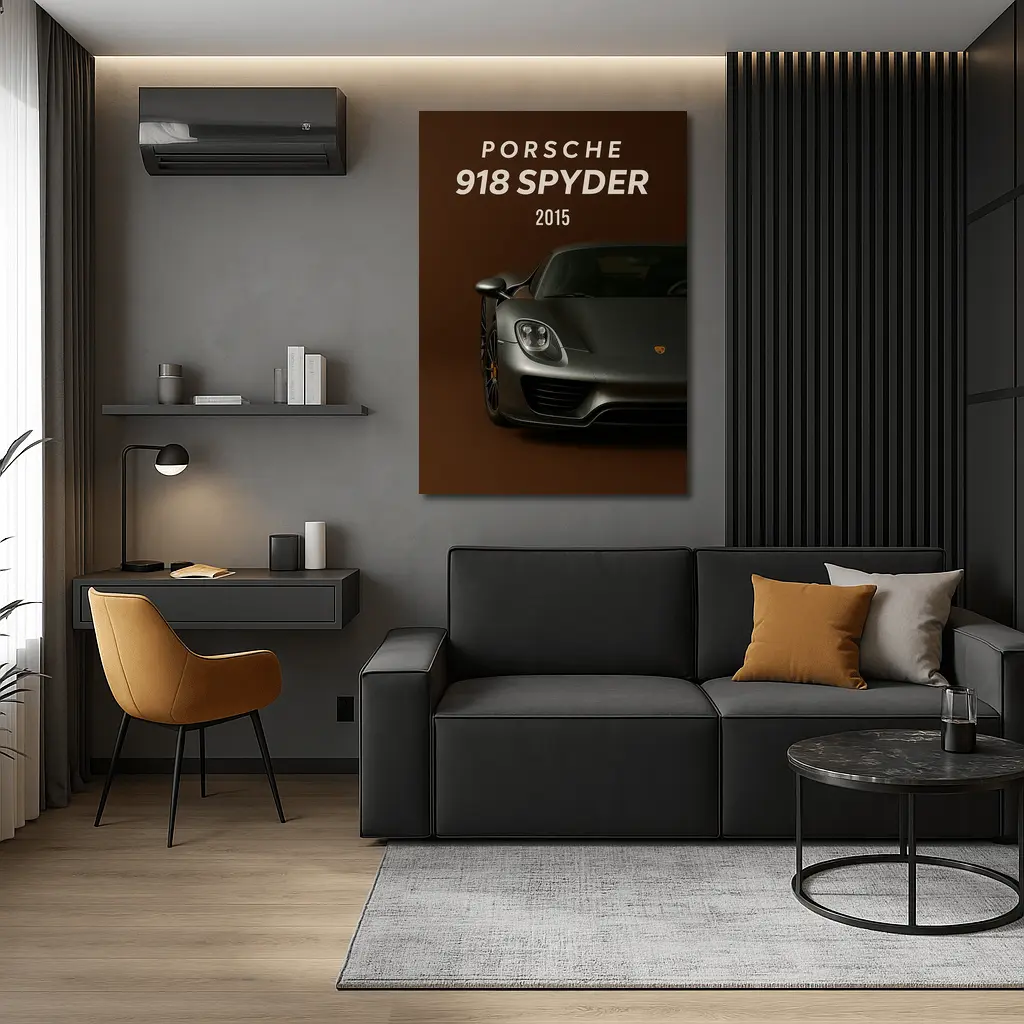 Porsche 918 Spyder Dark Brown Background – Wall Art