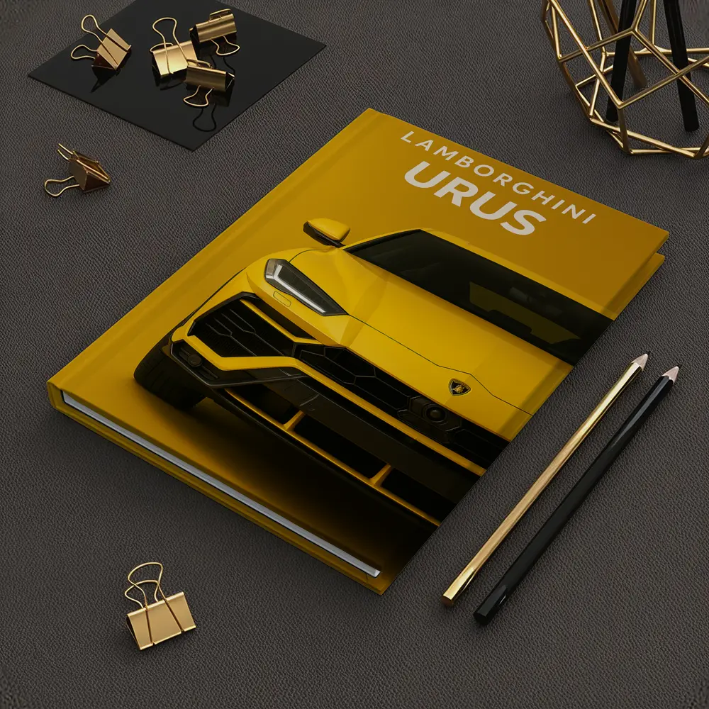 Lamborghini Urus Yellow Front View Art – Notebooks