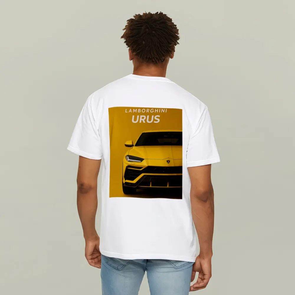Lamborghini Urus Yellow Front View Art – T-Shirts