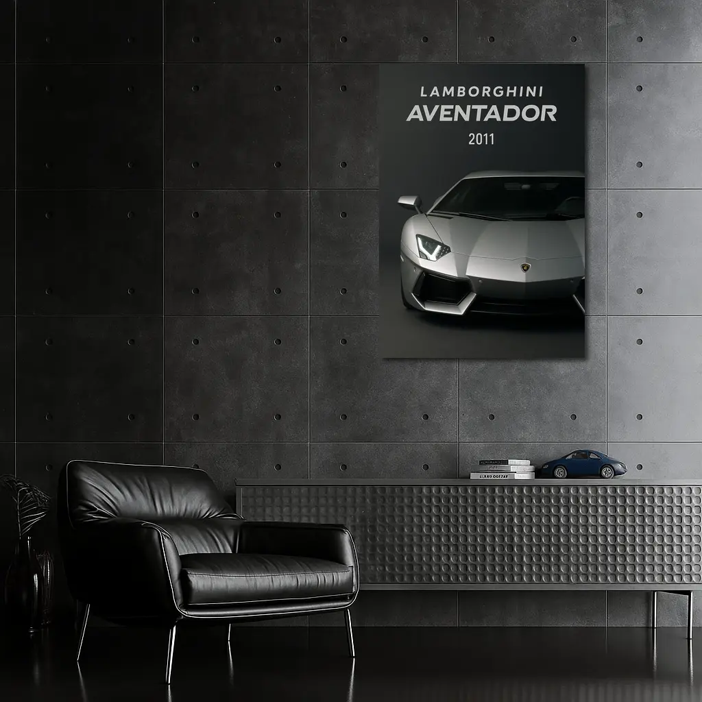 Lamborghini Aventador 2011 Dark Gray Background – Wall Art