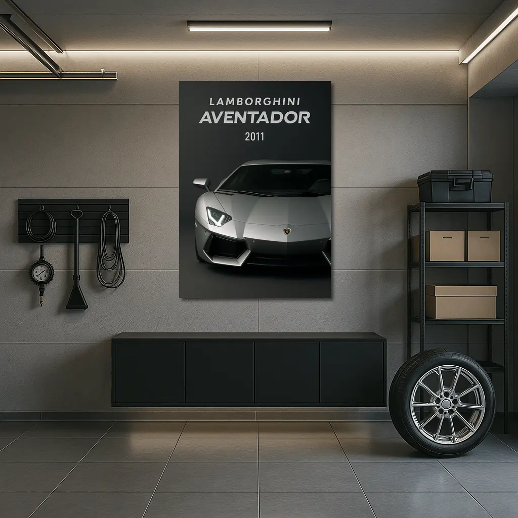 Lamborghini Aventador 2011 Dark Gray Background – Wall Art