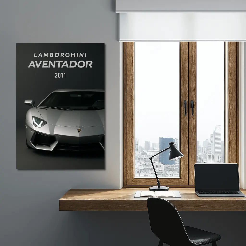 Lamborghini Aventador 2011 Dark Gray Background – Wall Art
