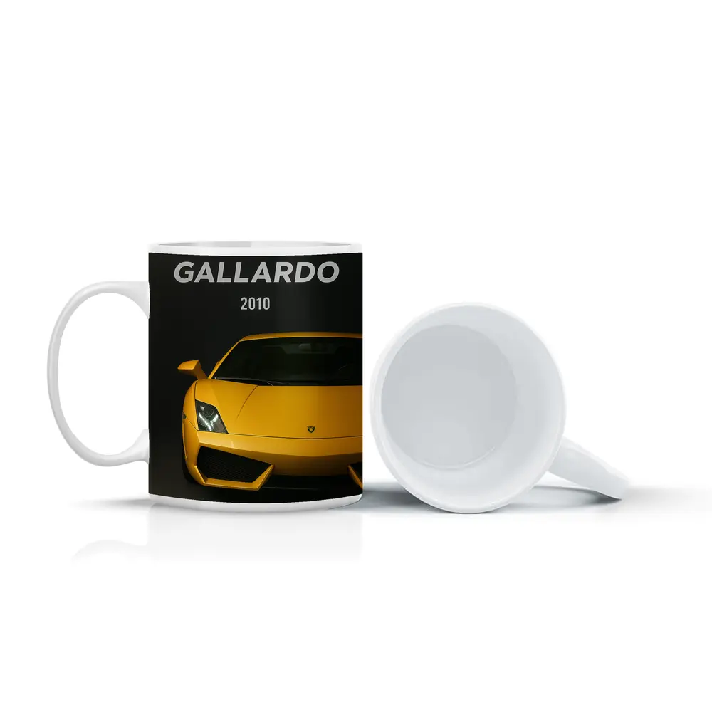 Lamborghini Gallardo Yellow Front View Dark – Mugs