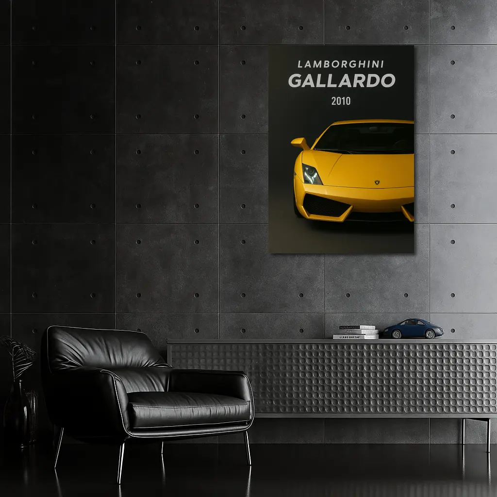 Lamborghini Gallardo Yellow Front View Dark – Wall Art
