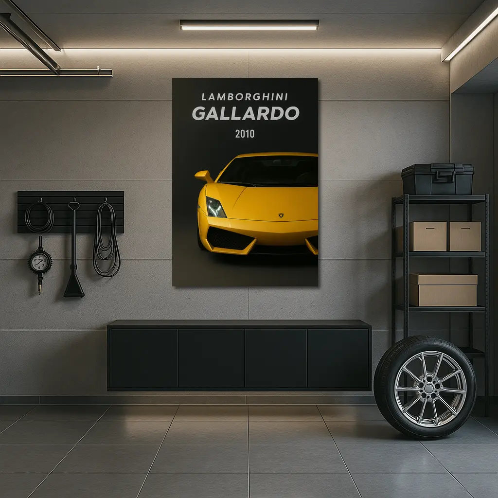 Lamborghini Gallardo Yellow Front View Dark – Wall Art