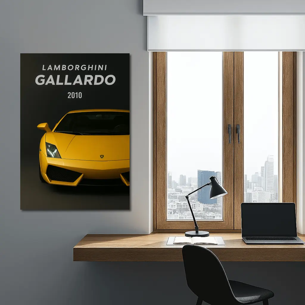 Lamborghini Gallardo Yellow Front View Dark – Wall Art
