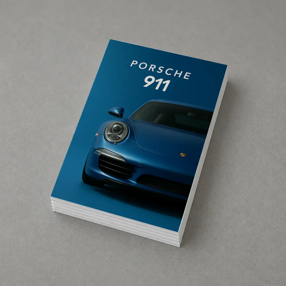 Porsche 911 Blue Studio Front View – Postcards