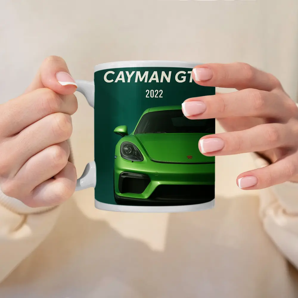 Porsche Cayman GT4 Green Front View – Mugs