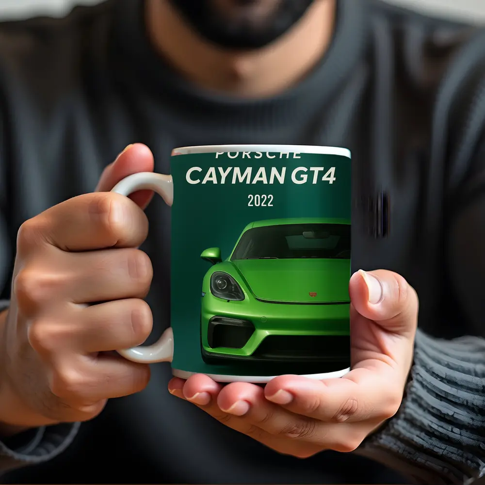 Porsche Cayman GT4 Green Front View – Mugs