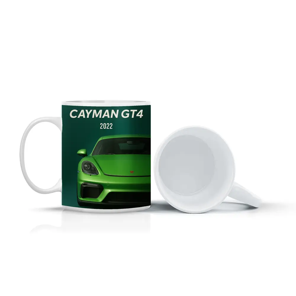 Porsche Cayman GT4 Green Front View – Mugs