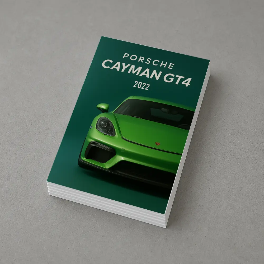 Porsche Cayman GT4 Green Front View – Postcards