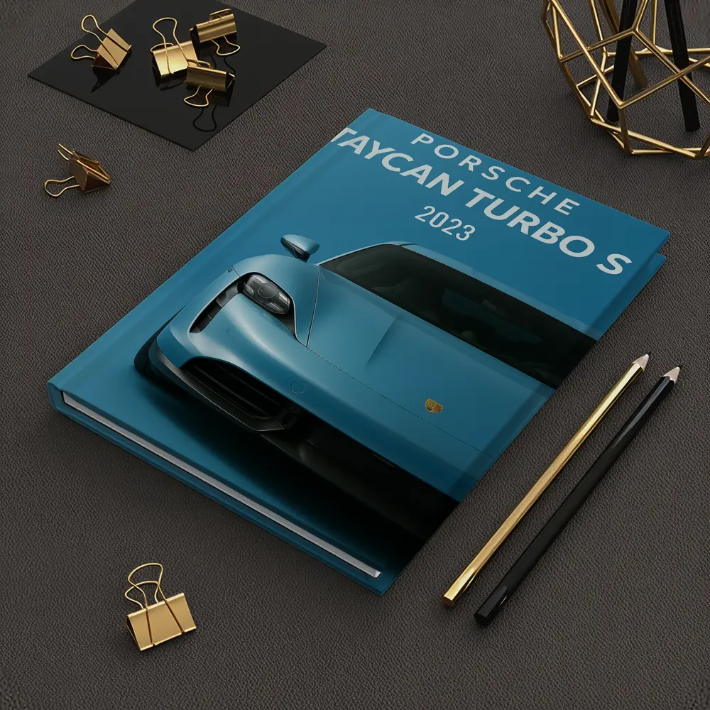 Porsche Taycan Turbo S Blue Front View – Notebooks