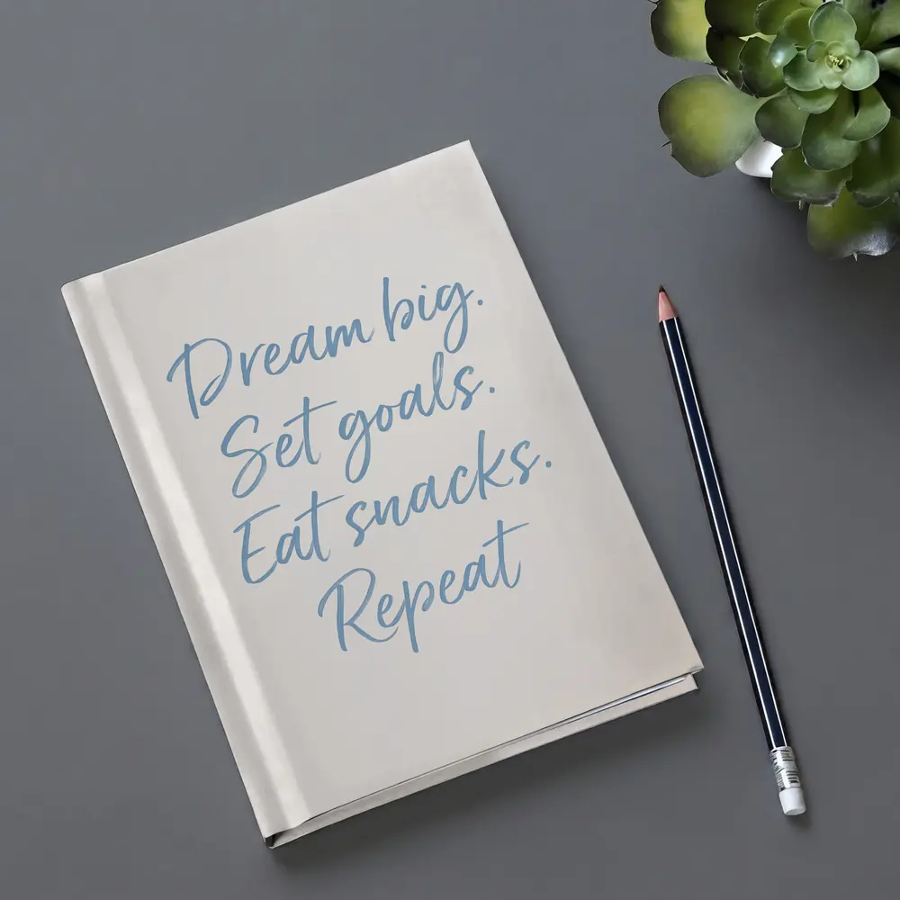 Dream Big Set Goals Eat Snacks Quote – Notebooks