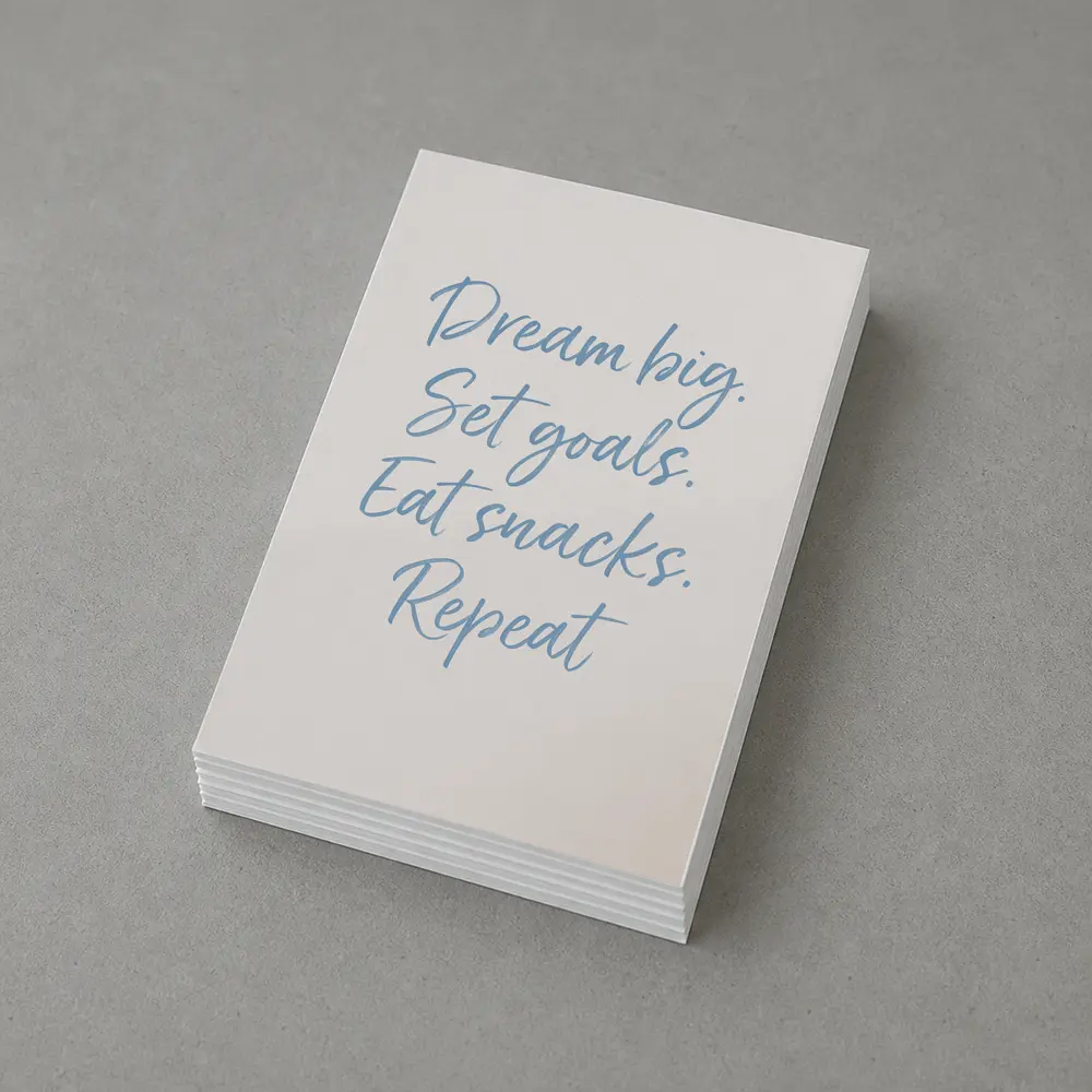 Dream Big Set Goals Eat Snacks Quote – Postcards
