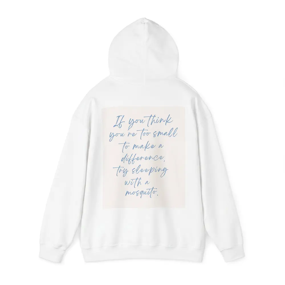 Mosquito Quote Blue Script Beige Background – Hoodies