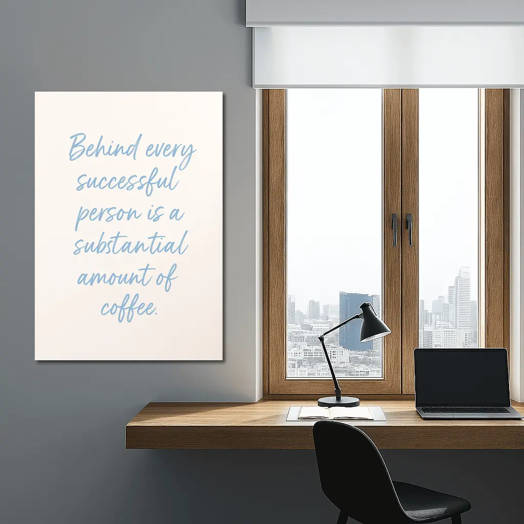 Behind Every Successful Person Is Coffee Quote – Wall Art