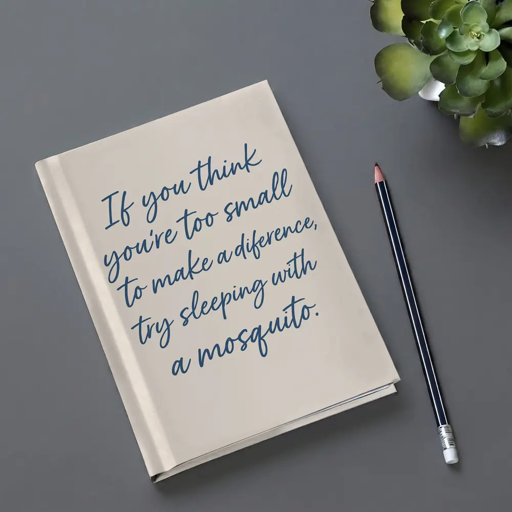 Mosquito Quote Script Art Beige Background – Notebooks