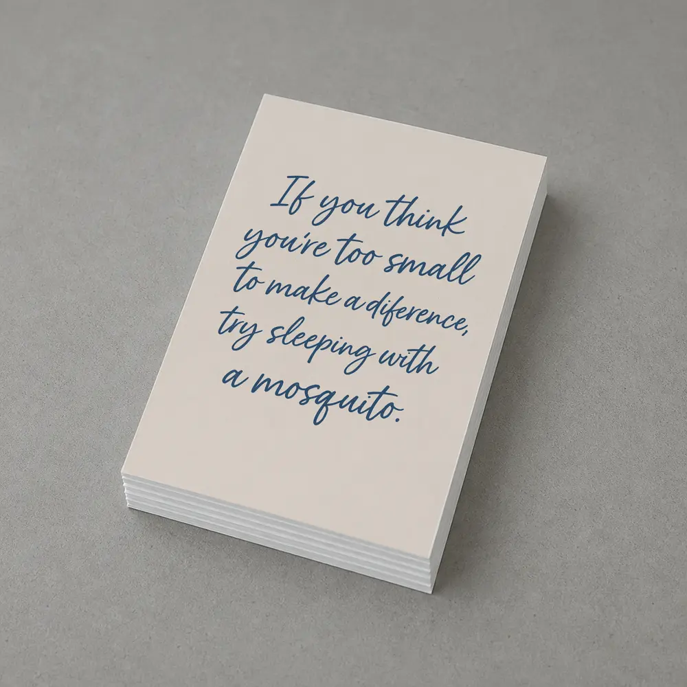 Mosquito Quote Script Art Beige Background – Postcards