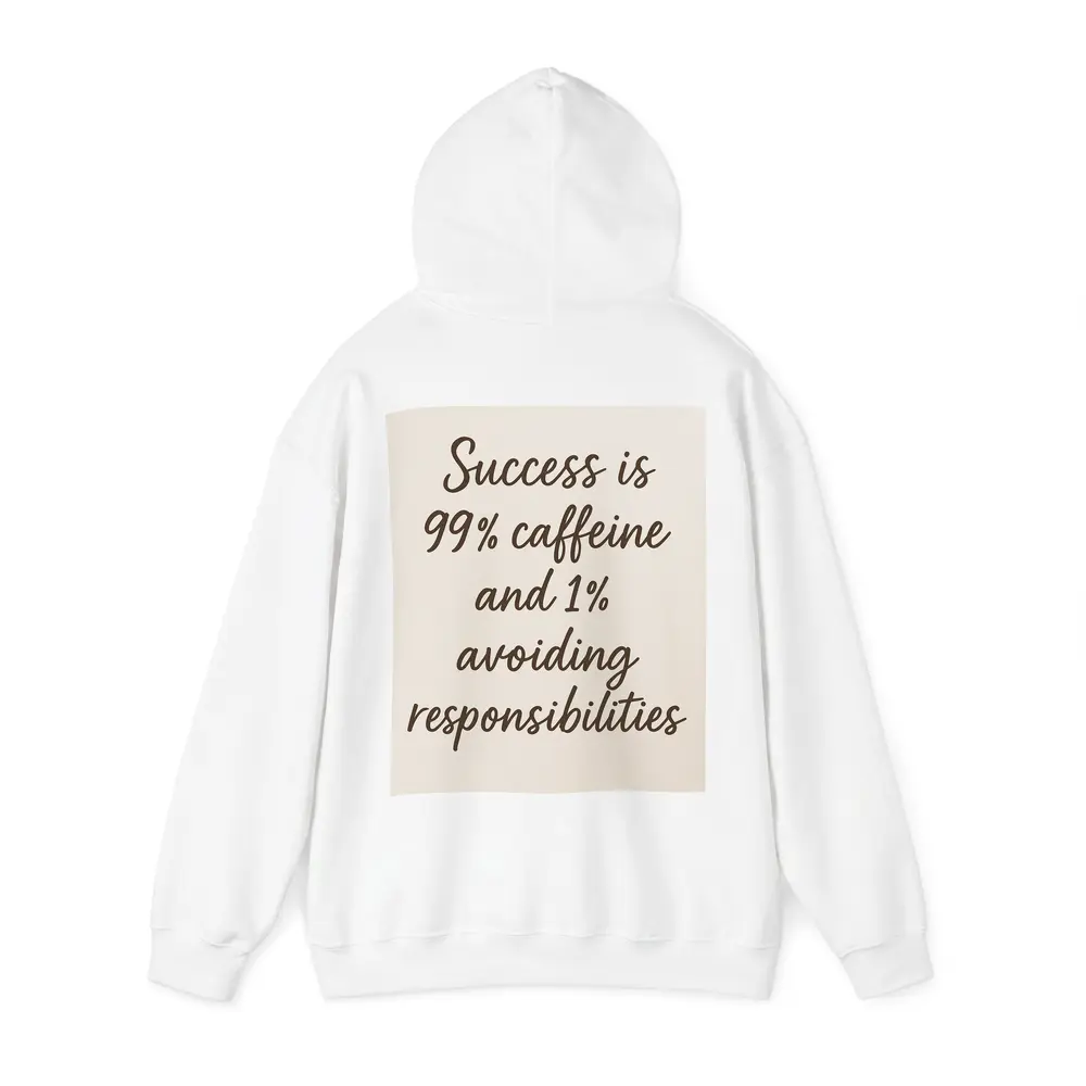 Success Caffeine Funny Quote Beige Background – Hoodies