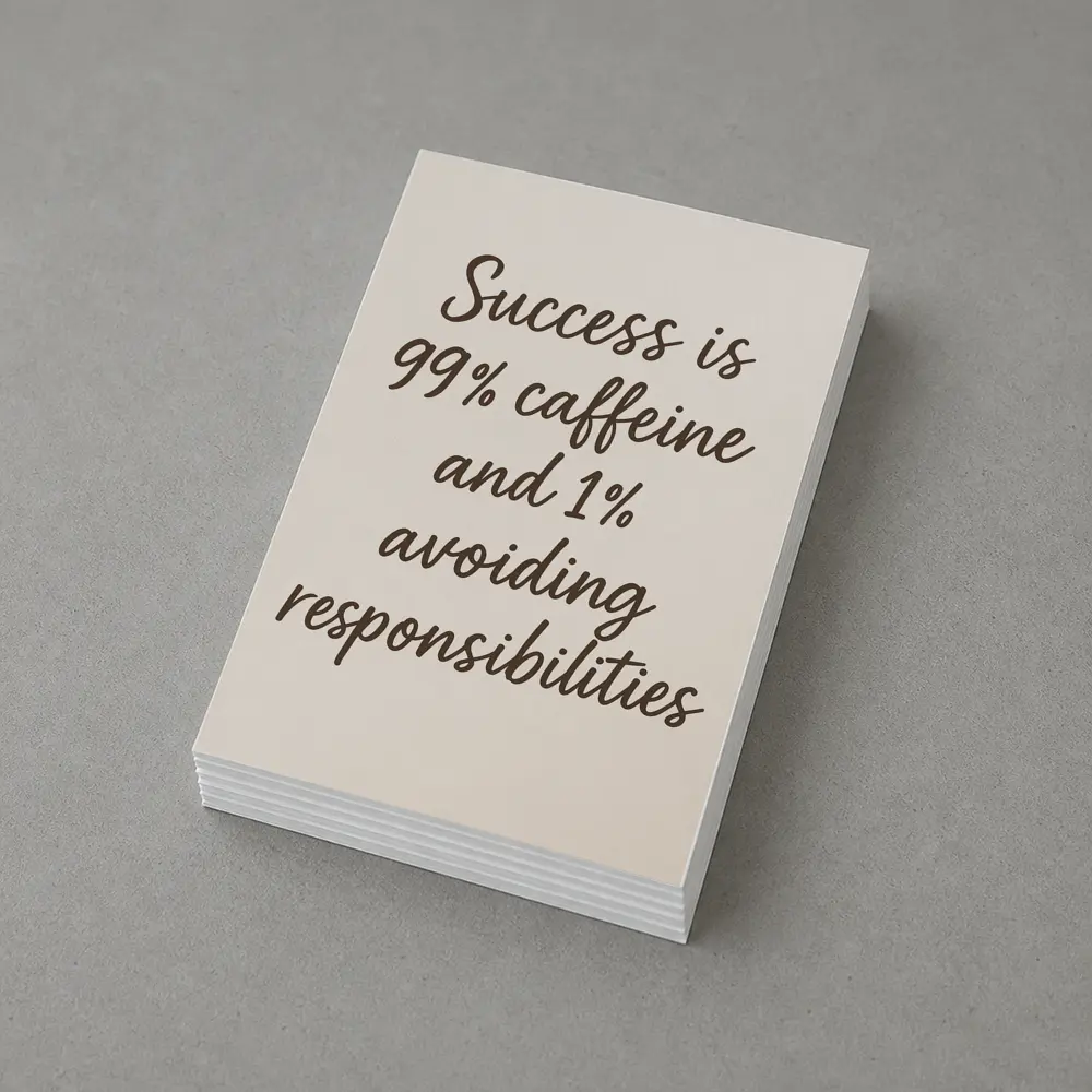 Success Caffeine Funny Quote Beige Background – Postcards