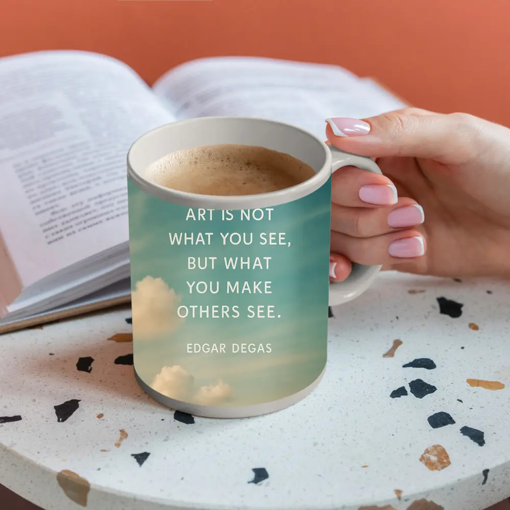Edgar Degas Art Quote Sky Background – Mugs