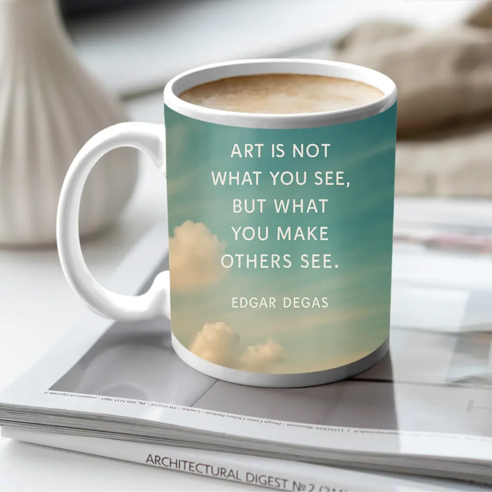 Edgar Degas Art Quote Sky Background – Mugs