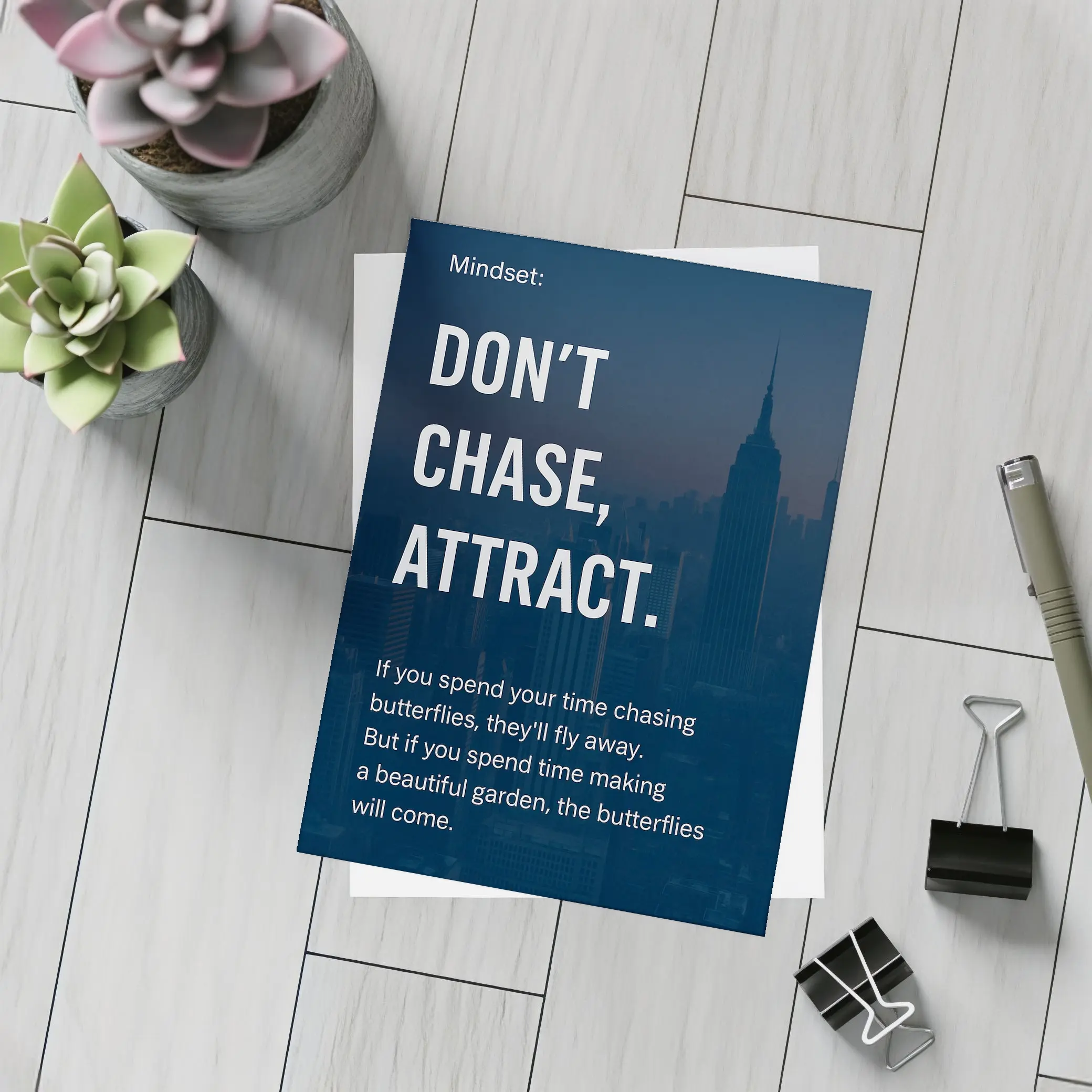 Don't Chase Attract Mindset Quote Dark City – Postcards
