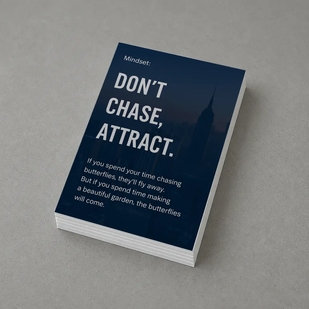 Don't Chase Attract Mindset Quote Dark City – Postcards