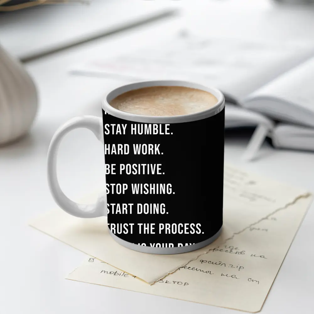 No Excuses Hard Work Motivational Quote Black – Mugs