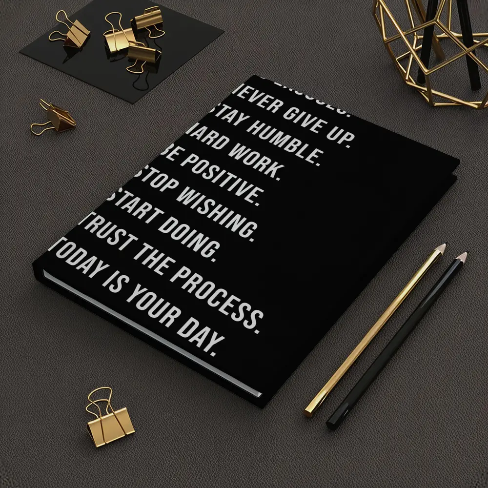 No Excuses Hard Work Motivational Quote Black – Notebooks