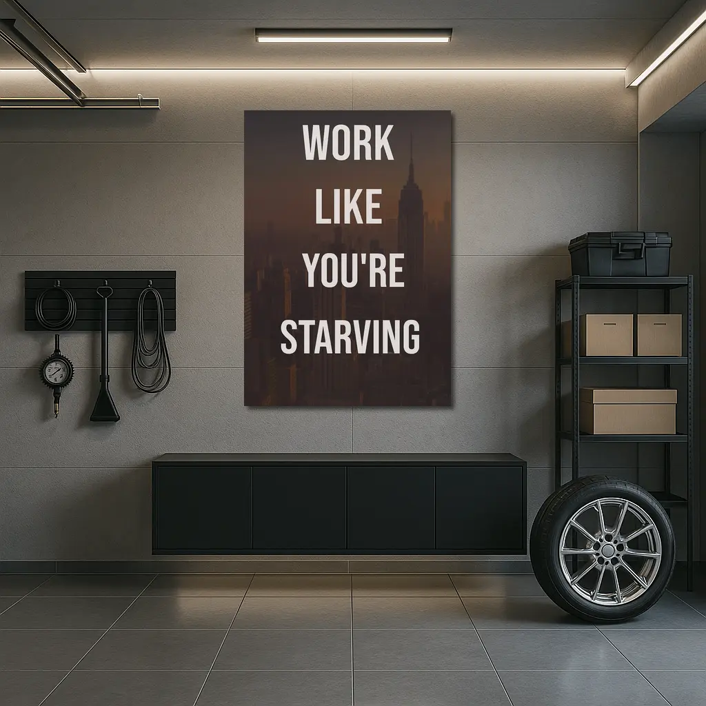 Work Like You Are Starving City Quote – Wall Art