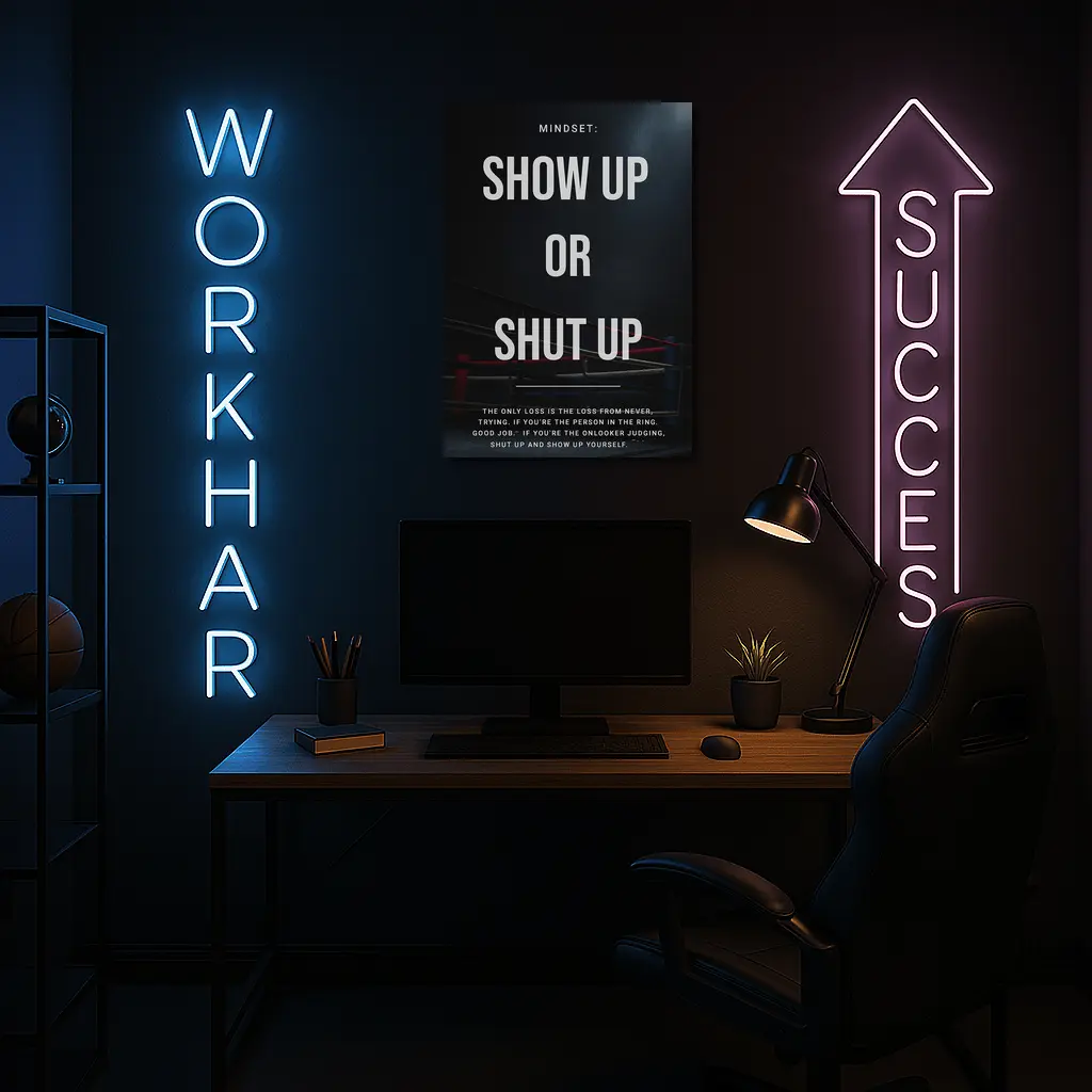 Show Up Or Shut Up Boxing Ring Quote – Wall Art