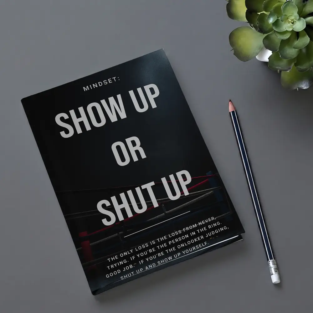 Show Up Or Shut Up Boxing Ring Quote – Notebooks
