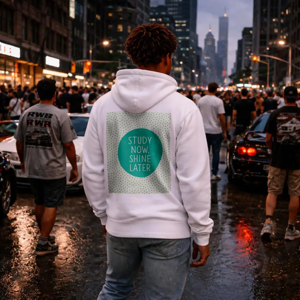 Study Now Shine Later Teal Polka Dot – Hoodies