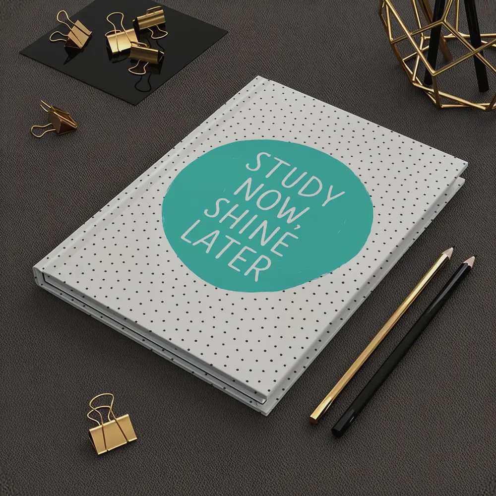 Study Now Shine Later Teal Polka Dot – Notebooks